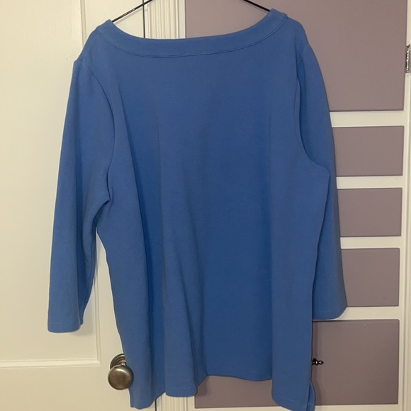 Talbots blue 2x 3/4 sleeve shirt - Picture 3 of 3